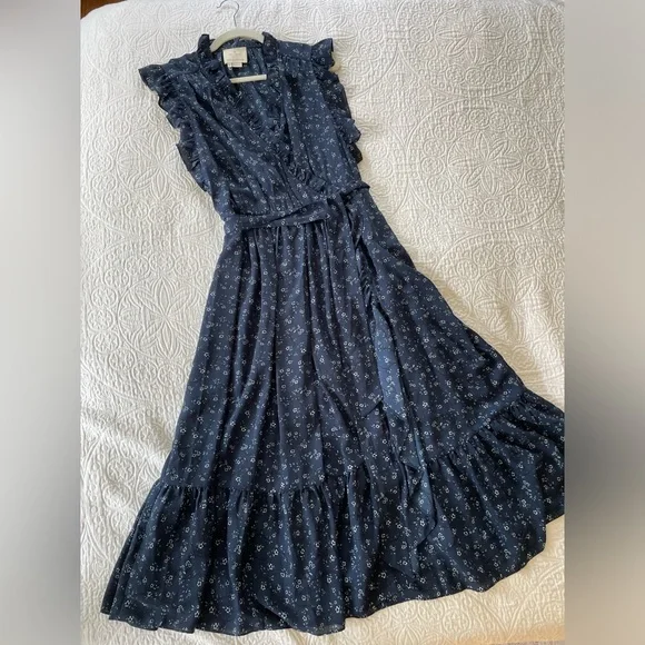 Kate Spade Out West Wild Rose Ruffle Wrap Dress 14. Excellent Condition. - Picture 3 of 8